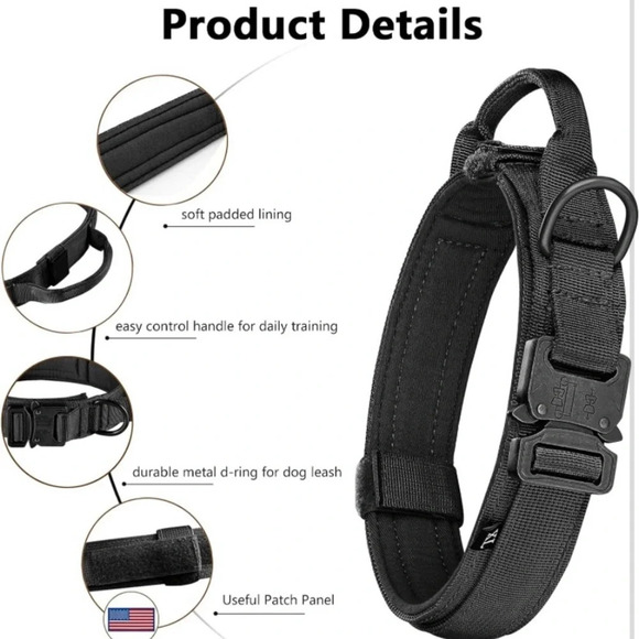 Tactical Dog Collar, Adjustable Military Training Nylon Dog Collar size S - Picture 6 of 6